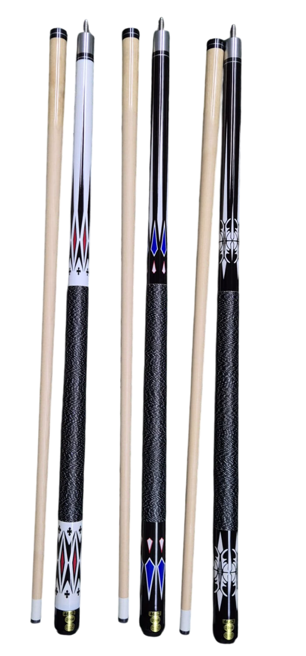 Vista 4 de Combo Taco Billar Estuche Guante Y TIzas - COLOR: Negro con azul